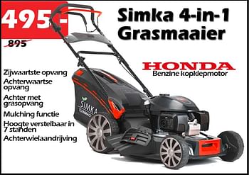 Promoties Honda simka 4-in-1 grasmaaier - Honda - Geldig van 29/09/2022 tot 23/10/2022 bij Itek