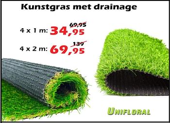 Promoties Kunstgras met drainage - Unifloral  - Geldig van 29/09/2022 tot 23/10/2022 bij Itek