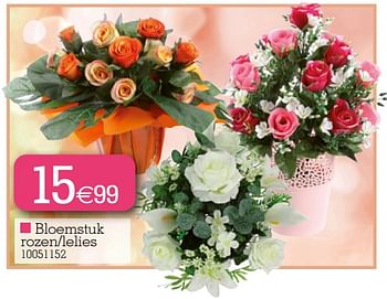 Promoties Bloemstuk rozen-lelies - Huismerk - Yess - Geldig van 03/10/2022 tot 17/10/2022 bij yess!