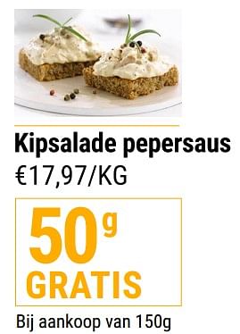 Promoties Kipsalade pepersaus - Huismerk - Budgetslager - Geldig van 05/10/2022 tot 11/10/2022 bij Budgetslager