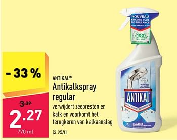 Promoties Antikalkspray regular - Antikal - Geldig van 10/10/2022 tot 21/10/2022 bij Aldi