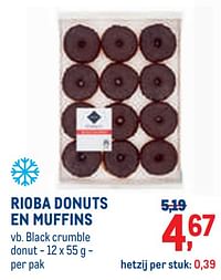 Rioba donuts en muffins black crumble donut-Rioba