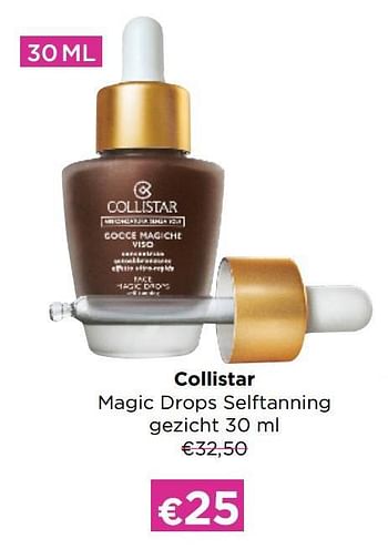 Promoties Collistar magic drops selftanning gezicht - Collistar - Geldig van 03/10/2022 tot 23/10/2022 bij ICI PARIS XL