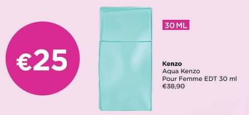 Promoties Kenzo aqua kenzo pour femme edt - Kenzo - Geldig van 03/10/2022 tot 23/10/2022 bij ICI PARIS XL