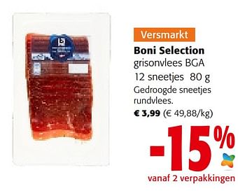 Promoties Boni selection grisonvlees bga - Boni - Geldig van 05/10/2022 tot 18/10/2022 bij Colruyt
