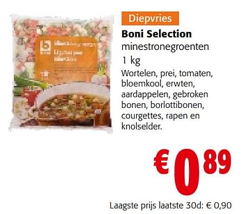 Promoties Boni selection minestronegroenten - Boni - Geldig van 05/10/2022 tot 18/10/2022 bij Colruyt