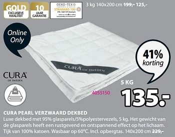 Promoties Cura pearl verzwaard dekbed - Cura - Geldig van 03/10/2022 tot 23/10/2022 bij Jysk