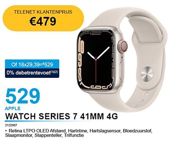 Promoties Apple watch series 7 41mm 4g - Apple - Geldig van 05/10/2022 tot 31/10/2022 bij VCD