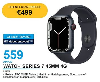 Promoties Apple watch series 7 45mm 4g - Apple - Geldig van 05/10/2022 tot 31/10/2022 bij VCD