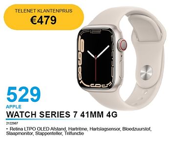 Promoties Apple watch series 7 41mm 4g - Apple - Geldig van 05/10/2022 tot 31/10/2022 bij Beecom
