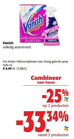 Promoties Vanish oxi action vlekverwijderaar voor droog gebruik spray - Vanish - Geldig van 05/10/2022 tot 18/10/2022 bij Colruyt