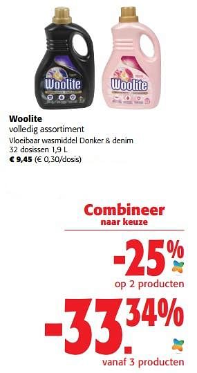 Promoties Woolite vloeibaar wasmiddel donker + denim - Woolite - Geldig van 05/10/2022 tot 18/10/2022 bij Colruyt
