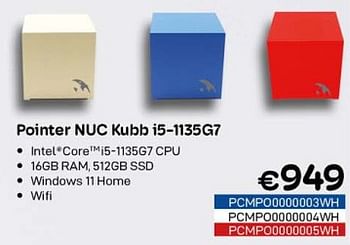 Promotions Pointer nuc kubb i5-1135g7 - Pointer Systems - Valide de 01/10/2022 à 31/10/2022 chez Compudeals