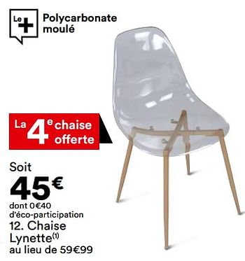 Promotions Chaise lynette - Produit Maison - But - Valide de 27/09/2022 à 30/10/2022 chez But