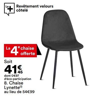 Promotions Chaise lynette - Produit Maison - But - Valide de 27/09/2022 à 30/10/2022 chez But