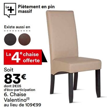 Promotions Chaise valentino - Valentino - Valide de 27/09/2022 à 30/10/2022 chez But