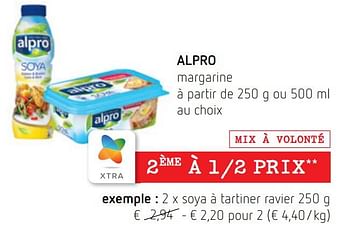 Promotions Alpro margarine soya à tartiner ravier - Alpro - Valide de 06/10/2022 à 19/10/2022 chez Spar (Colruytgroup)