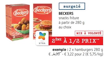 Promotions Beckers hamburgers - Beckers - Valide de 06/10/2022 à 19/10/2022 chez Spar (Colruytgroup)