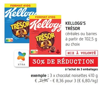 KELLOG S Céréales trésor kellogg s chocolat noisettes - 410g 