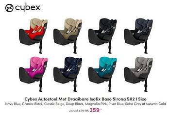 Promoties Cybex autostoel met draaibare isofix base sirona sx2 i size - Cybex - Geldig van 09/10/2022 tot 18/10/2022 bij Baby & Tiener Megastore