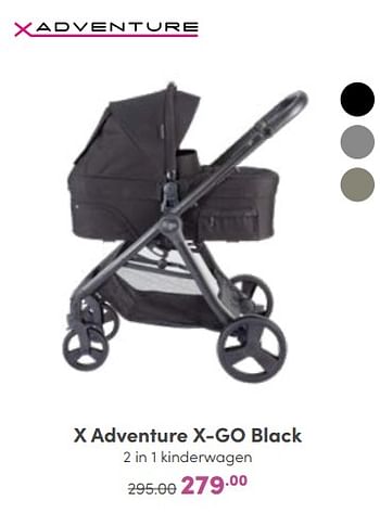 Promoties X adventure x-go black 2 in 1 kinderwagen - Xadventure - Geldig van 09/10/2022 tot 18/10/2022 bij Baby & Tiener Megastore