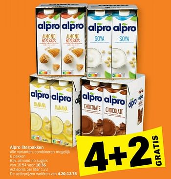 Promoties Alpro almond no sugars - Alpro Soja - Geldig van 10/10/2022 tot 16/10/2022 bij Albert Heijn