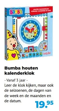 Promoties Bumba houten kalenderklok - Studio 100 - Geldig van 10/10/2022 tot 06/12/2022 bij Multi Bazar