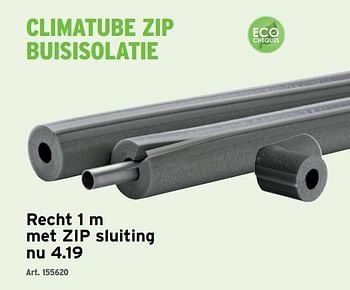 Promoties Climatube zip buisisolatie recht 1 m met zip sluiting - Climatube - Geldig van 10/10/2022 tot 08/11/2022 bij Gamma