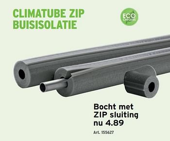 Promoties Climatube zip buisisolatie bocht met zip sluiting - Climatube - Geldig van 10/10/2022 tot 08/11/2022 bij Gamma