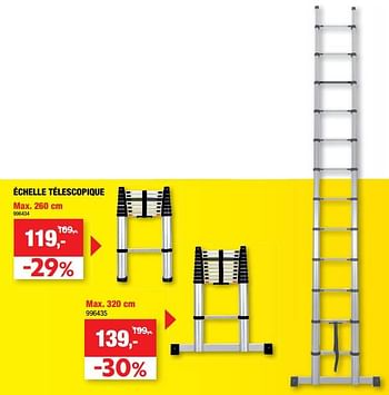 Promotions Échelle télescopique - Produit maison - Hubo  - Valide de 12/10/2022 à 16/10/2022 chez Hubo