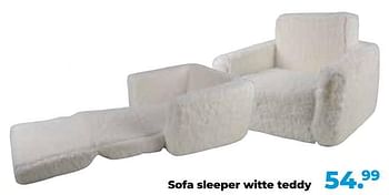 Promotions Sofa sleeper witte teddy - Produit Maison - Multi Bazar - Valide de 10/10/2022 à 06/12/2022 chez Multi Bazar