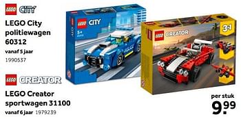 Promoties Lego city politiewagen 60312 - Lego - Geldig van 01/10/2022 tot 05/12/2022 bij Intertoys
