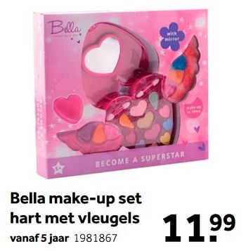 Promoties Bella make-up set hart met vleugels - Huismerk - Intertoys - Geldig van 01/10/2022 tot 05/12/2022 bij Intertoys