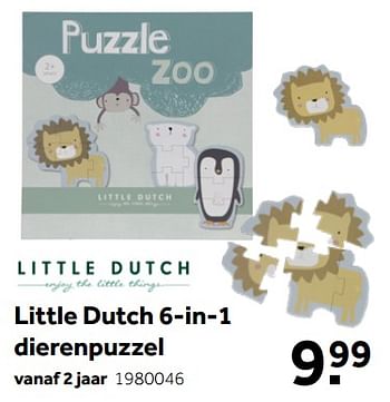 Promoties Little dutch 6-in-1 dierenpuzzel - Little Dutch - Geldig van 01/10/2022 tot 05/12/2022 bij Intertoys