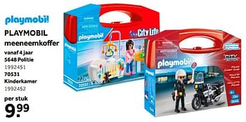 Promoties Playmobil meeneemkoffer 5648 politie - Playmobil - Geldig van 01/10/2022 tot 05/12/2022 bij Intertoys