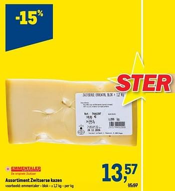 Promoties Zwitserse kazen emmentaler - Huismerk - Makro - Geldig van 19/10/2022 tot 01/11/2022 bij Makro