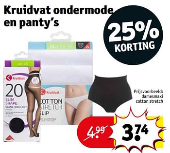 Promoties Damesmaxi cotton stretch - Huismerk - Kruidvat - Geldig van 11/10/2022 tot 23/11/2022 bij Kruidvat