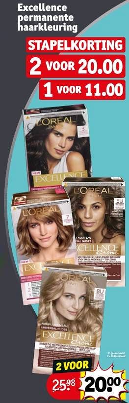 Promoties Excellence permanente haarkleuring middenblond - L'Oreal Paris - Geldig van 11/10/2022 tot 23/11/2022 bij Kruidvat