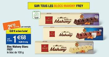 Promotions Bloc mahony blanc frey - Frey - Valide de 04/10/2022 à 16/10/2022 chez Migros