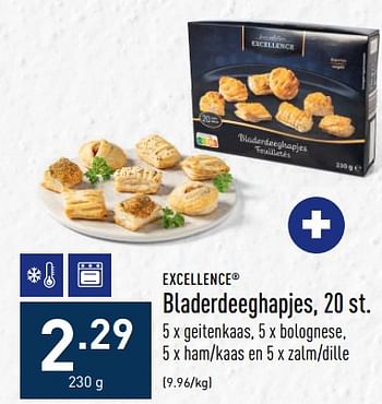 Promoties Bladerdeeghapjes - Excellence - Geldig van 17/10/2022 tot 28/10/2022 bij Aldi