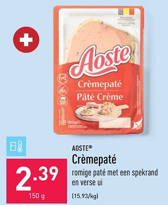 Promoties Crèmepaté - Aoste - Geldig van 21/10/2022 tot 28/10/2022 bij Aldi