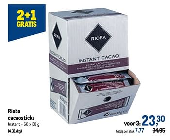 Promoties Rioba cacaosticks - Rioba - Geldig van 19/10/2022 tot 01/11/2022 bij Makro