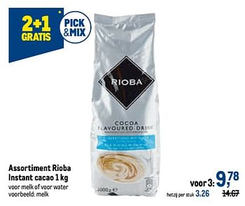 Promoties Rioba instant cacao melk - Rioba - Geldig van 19/10/2022 tot 01/11/2022 bij Makro
