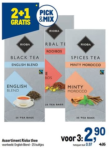 Promoties Rioba thee english blend - Rioba - Geldig van 19/10/2022 tot 01/11/2022 bij Makro