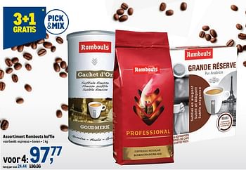 Promoties Rombouts koffie espresso - bonen - Rombouts - Geldig van 19/10/2022 tot 01/11/2022 bij Makro