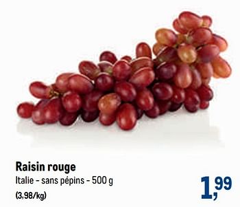 Promotions Raisin rouge - Produit maison - Makro - Valide de 19/10/2022 à 01/11/2022 chez Makro