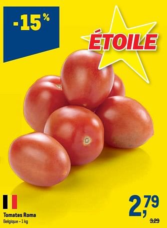 Promotions Tomates roma - Produit maison - Makro - Valide de 19/10/2022 à 01/11/2022 chez Makro