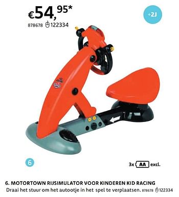 Promoties Motortown rijsimulator voor kinderen kid racing - Huismerk - Dreamland - Geldig van 20/10/2022 tot 06/12/2022 bij Dreamland