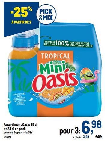 Promotions Oasis tropical - Oasis - Valide de 19/10/2022 à 01/11/2022 chez Makro