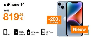 Promoties Apple iphone 14 - Apple - Geldig van 13/10/2022 tot 31/10/2022 bij Orange